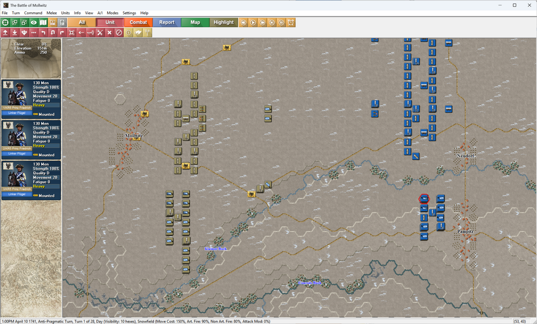 Official battle screenshot from War of the Austrian Succession